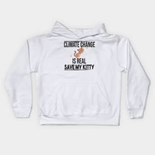 Climate Change Is Real, Save The Planet And My Cat Kids Hoodie